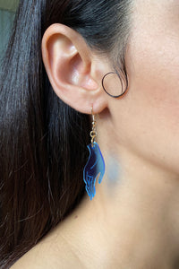Small Hand Earrings - Blue