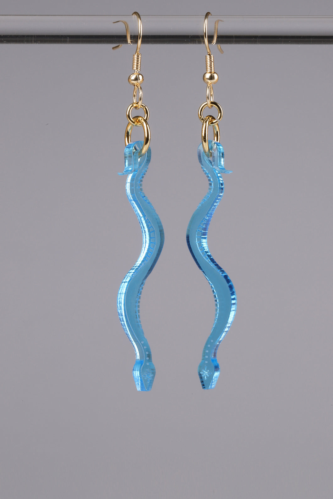 Small Boa Earrings - Blue