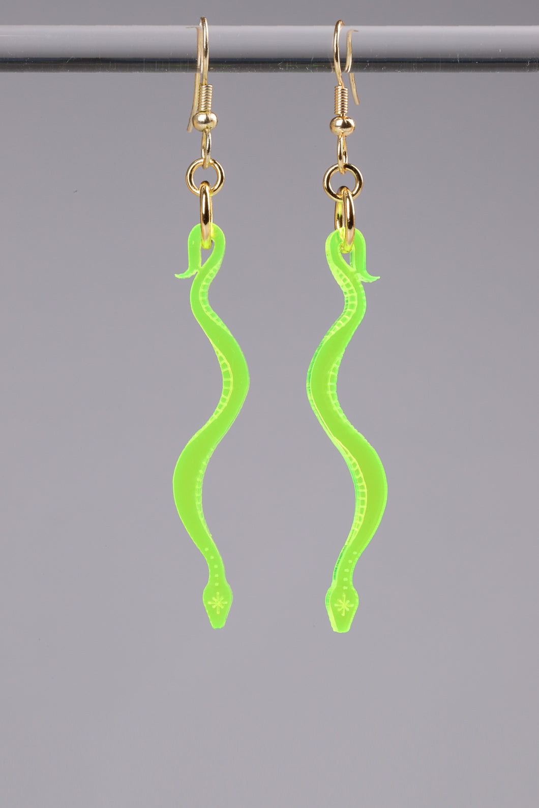 Small Boa Earrings - Neon Green