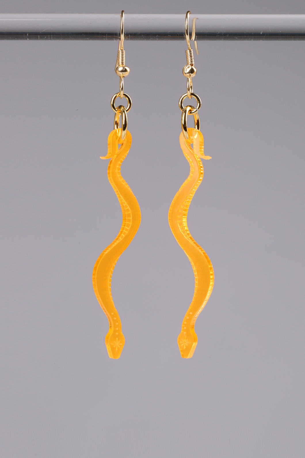 Small Boa Earrings - Neon Orange