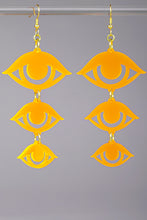 Load image into Gallery viewer, Large Eyes Earrings - Neon Orange
