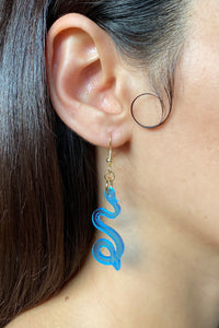 Small Serpentine Earrings - Blue