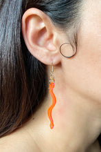 Load image into Gallery viewer, Small Boa Earrings - Neon Pink
