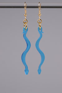 Small Boa Earrings - Blue