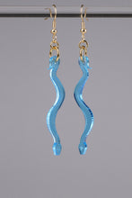 Load image into Gallery viewer, Small Boa Earrings - Blue

