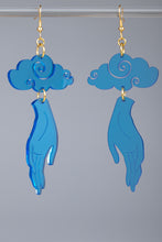 Load image into Gallery viewer, Large Hand Cloud Earrings - Blue
