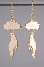 Load image into Gallery viewer, Small Hand Cloud Earrings - Champagne
