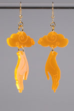 Load image into Gallery viewer, Small Hand Cloud Earrings - Neon Orange
