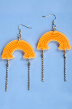 Load image into Gallery viewer, Large Diamond Rainbow Earrings - Neon Orange
