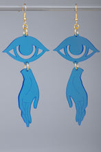 Load image into Gallery viewer, Large Hand Eye Earrings - Blue
