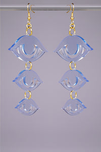 Large Eyes Earrings - Light Blue