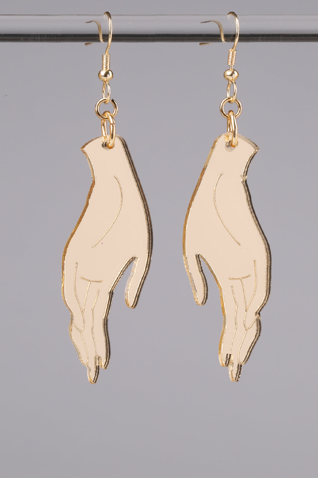 Large Hand Earrings - Champagne