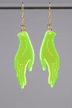 Load image into Gallery viewer, Large Hand Earrings - Neon Green
