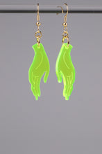 Load image into Gallery viewer, Small Hand Earrings - Neon Green
