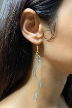 Load image into Gallery viewer, Large Boa Earrings - Light Blue

