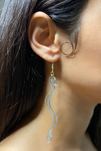 Large Boa Earrings - Light Blue