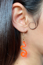 Load image into Gallery viewer, Small Serpentine Earrings - Neon Pink
