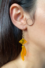 Load image into Gallery viewer, Small Hand Eye Earrings - Neon Orange
