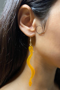 Large Boa Earrings - Neon Orange