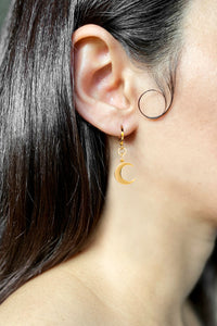 Crescent Moon Huggie Earrings