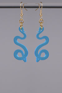 Small Serpentine Earrings - Blue