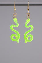 Load image into Gallery viewer, Small Serpentine Earrings - Neon Green
