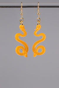 Small Serpentine Earrings - Neon Orange