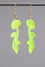 Load image into Gallery viewer, Small Shroom Earrings - Neon Green
