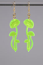 Load image into Gallery viewer, Small Shroom Earrings - Neon Green
