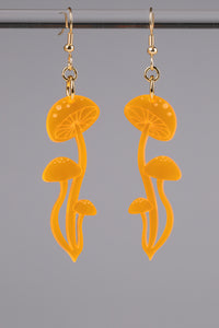 Small Shroom Earrings - Neon Orange