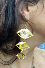 Load image into Gallery viewer, Large Eyes Earrings - Gold Mirror
